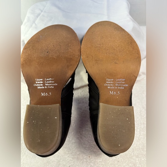 BLACK LEATHER BOTIES (SIZE 6.5M) AMAZING CONDITION! COCKTAIL, CONCERT!🤩 - Picture 8 of 12